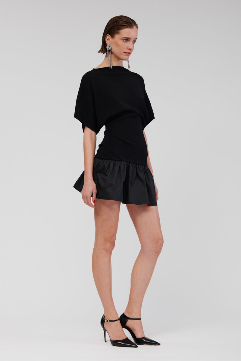 Naples Drop Waist Mini Dress - Black