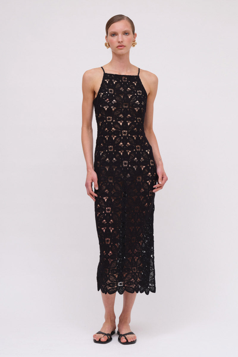 Rocky Embroidery Crochet Maxi