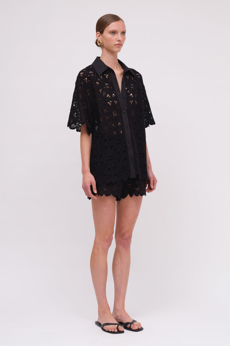 Rocky Embroidery Crochet Shirt