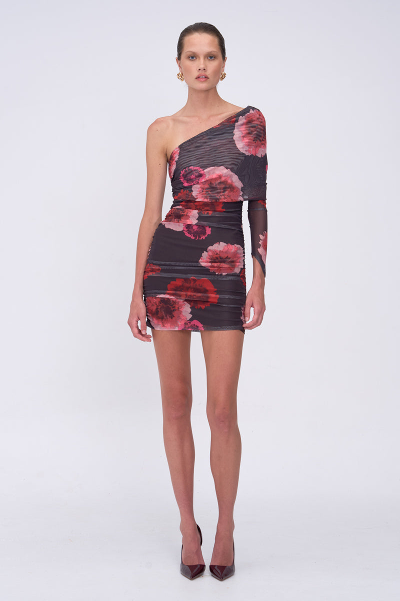 Frida Draped Off Shoulder Long Sleeve Mini