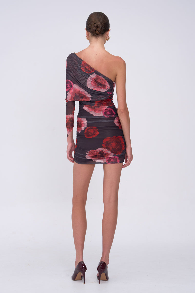 Frida Draped Off Shoulder Long Sleeve Mini