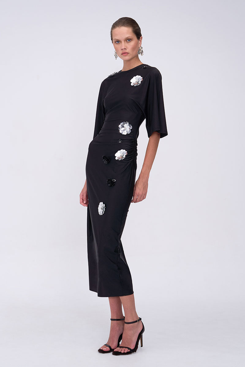 Mika Sequin Cape Sleeve Maxi