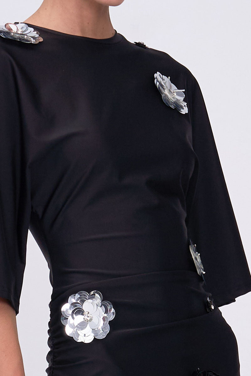 Mika Sequin Cape Sleeve Maxi