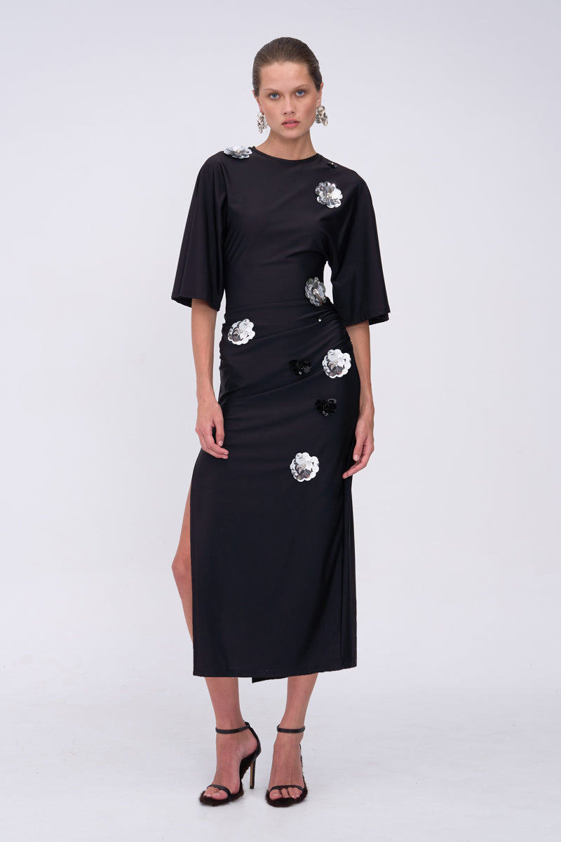 Mika Sequin Cape Sleeve Maxi