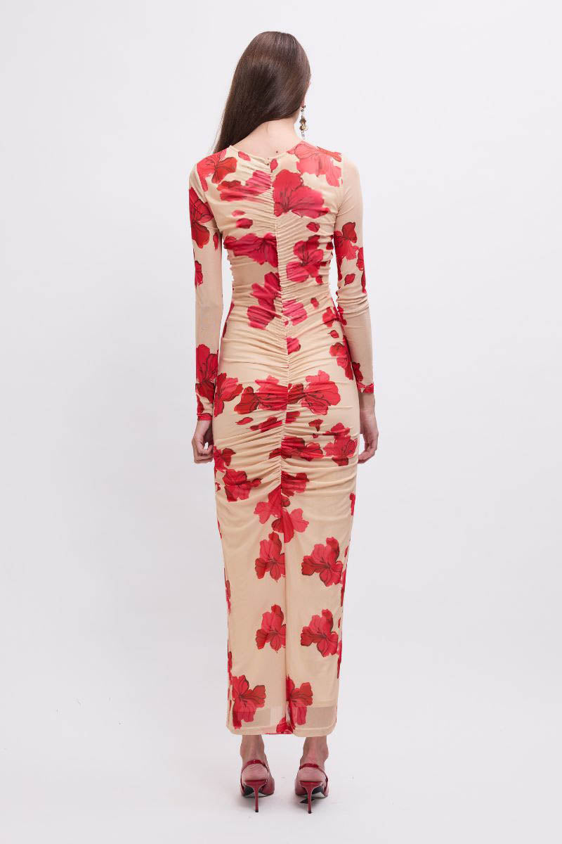 Suzie Floral Long-Sleeve Reversible Maxi Dress