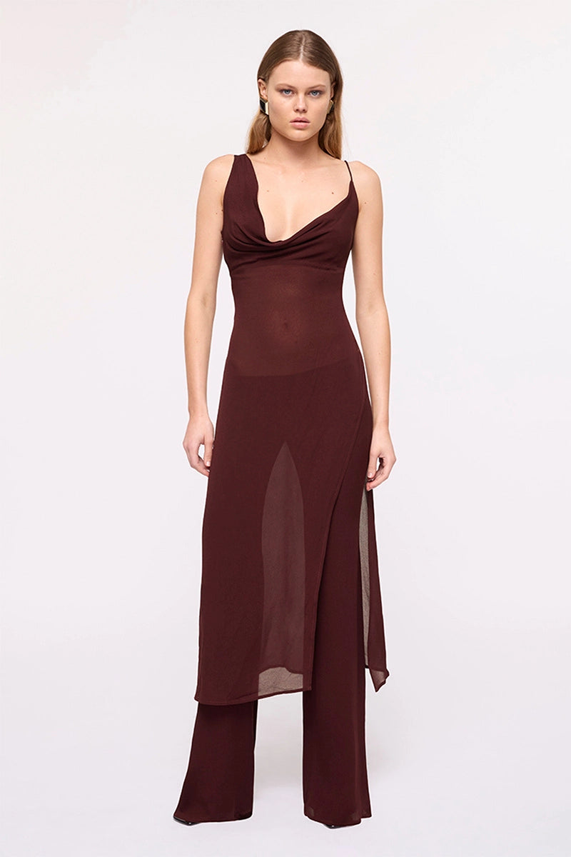 Olivia Midi Drape Overlay - Chocolate - Top - SUBOO AU