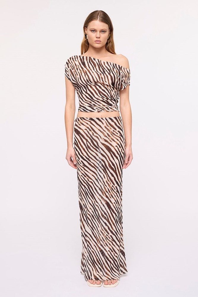Gigi Zebra Bias Maxi Skirt - Skirt - SUBOO AU
