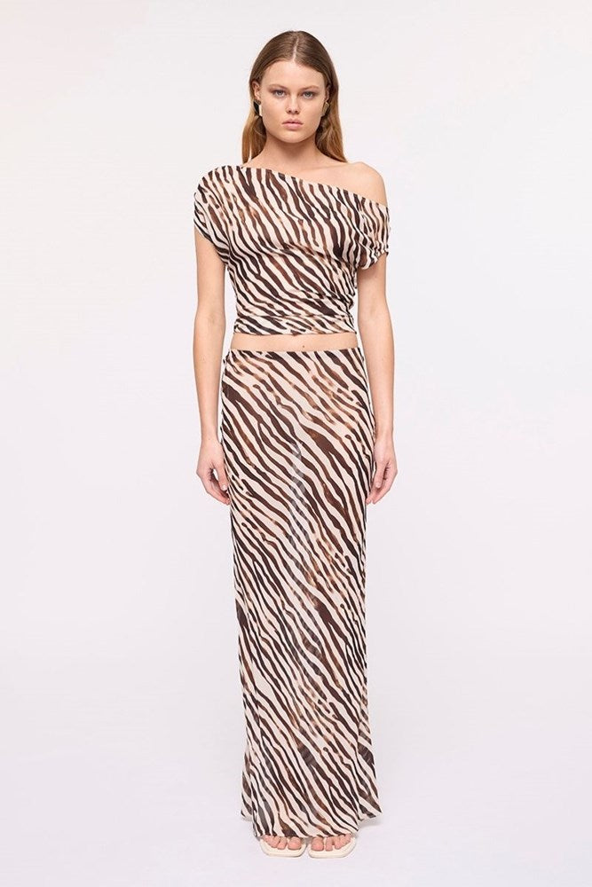 Gigi Zebra Bias Maxi Skirt