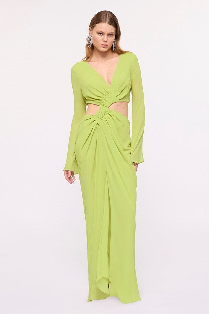 Audrey Twist Front Maxi -Chartreuse
