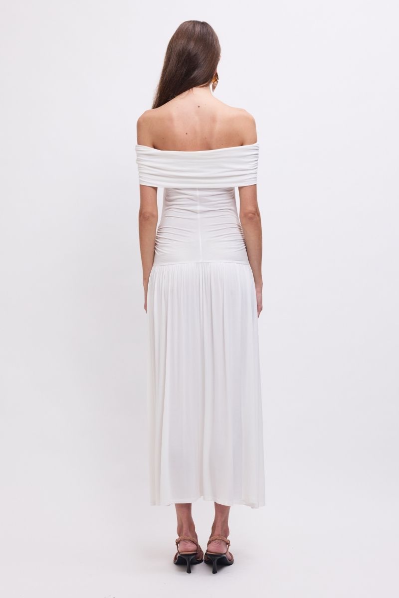Christy Mesh Sheer Skirt Dress - White