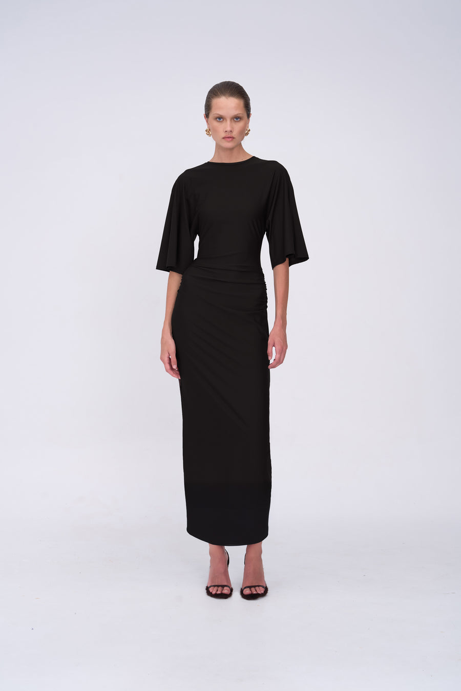 Ivy Cape Sleeve Maxi - Black