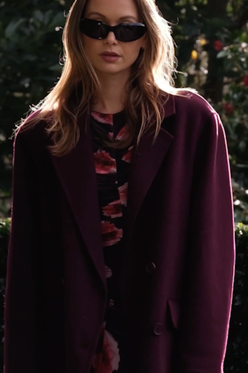 Bowie Brushed Coat - Bordeaux