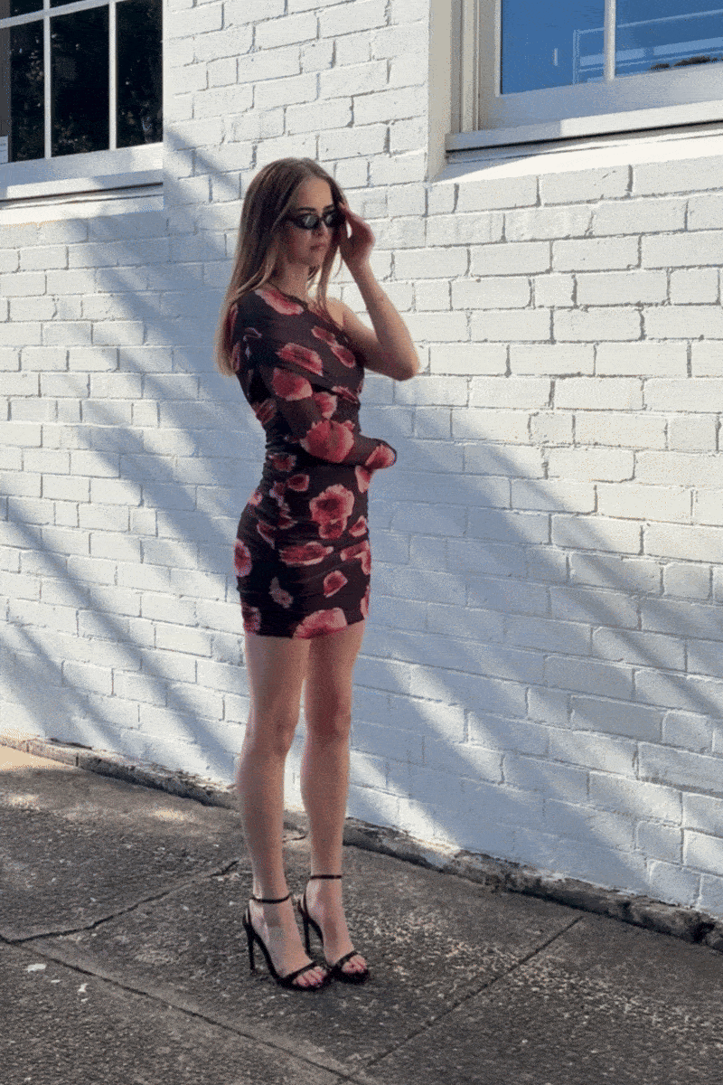 Frida Draped Off Shoulder Long Sleeve Mini