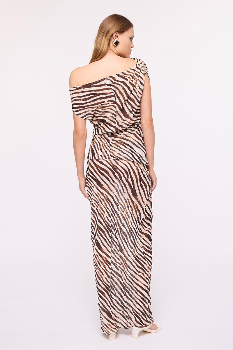 Gigi Zebra Bias Maxi Skirt