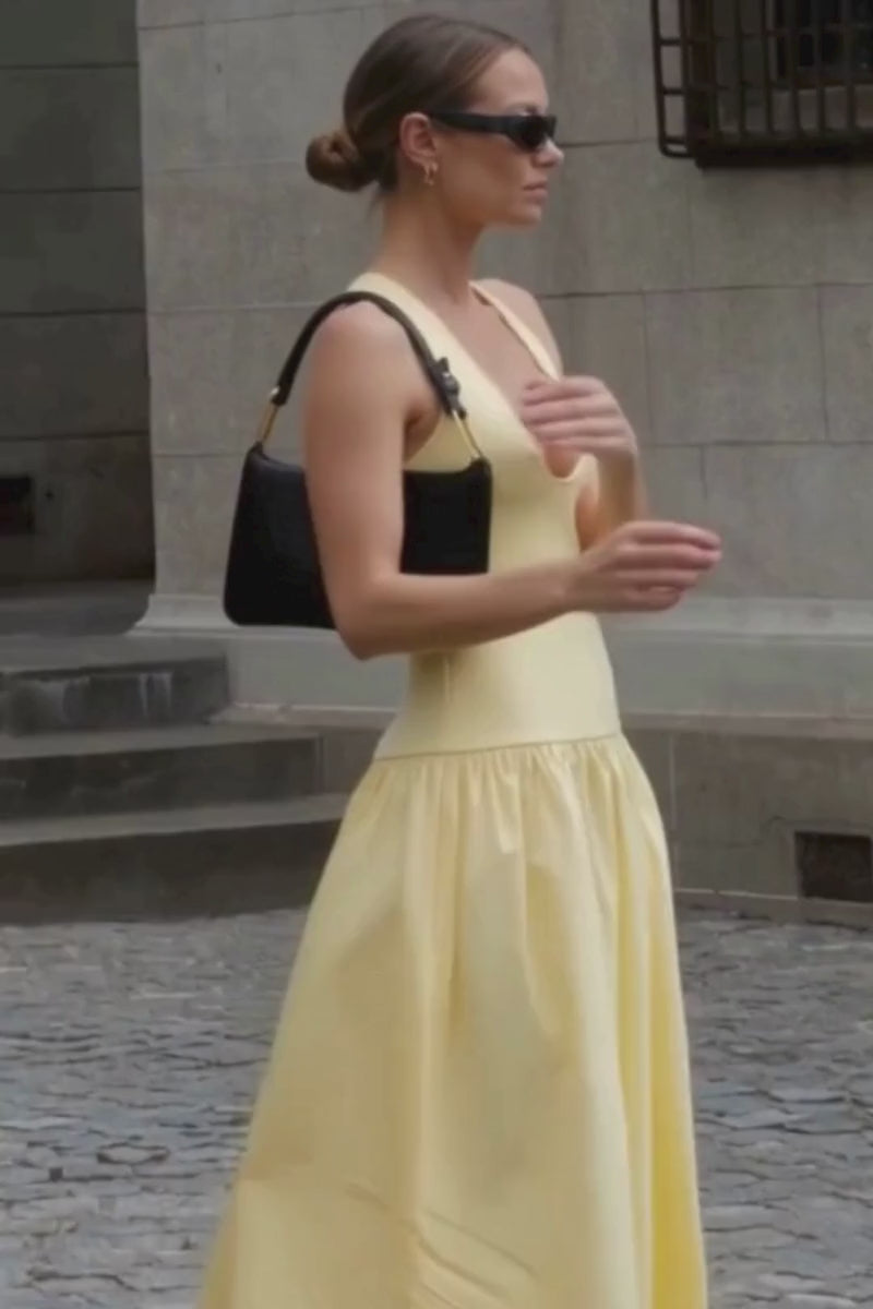 Naples Drop Waist Midi Dress in Butter | Suboo  SUBOO AU