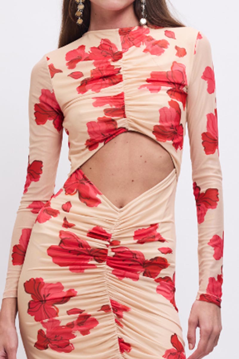 Suzie Floral Long-Sleeve Reversible Maxi Dress
